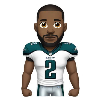 A sad Darius Slay in an Eagles jersey with his arm in a sling.  sticker