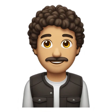 Chico blanco joven con pelo rizado marrón sin barba ni bigote  sticker