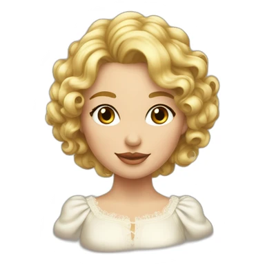 Une jeune fille aux cheveux bouclés blond vénitien sticker