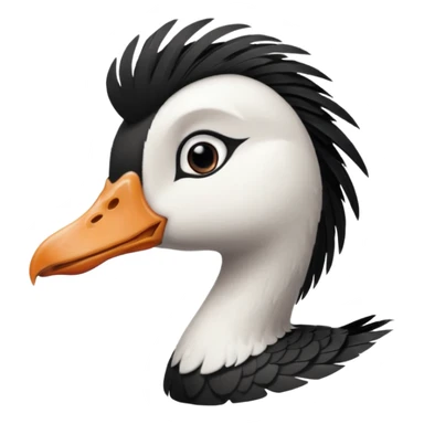 goose portrait with emo swoop  sticker