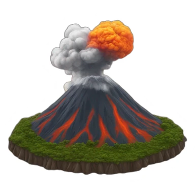 volcan en eruption sticker