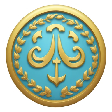 light blue field with a golden tamğa (a Tatar national emblem) in the upper-left corner. The tamğa is shaped like a trident and is known as the “Tarak Tamğa,” a historical symbol of the Crimean Tatar people sticker