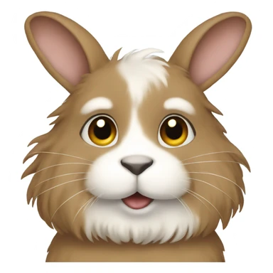 Light Brown fluffy rabbit  sticker