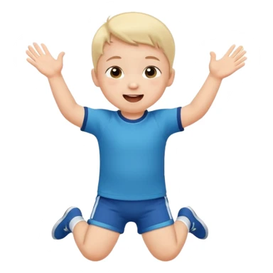 A toddler with a tiny jersey shirt, clapping with adorable enthusiasm jumping sticker