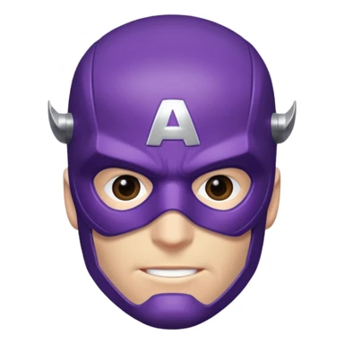 captain america marvel superhero with iconic purple mask headshot sticker