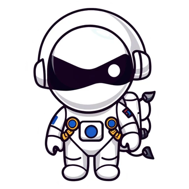 astronaut in space suit with black pirate eyepatch sticker