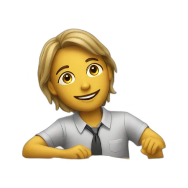 the teacher is lying on the desk sticker