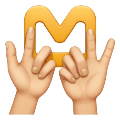 Les doigts des deux mains qui forme la lettre W sticker