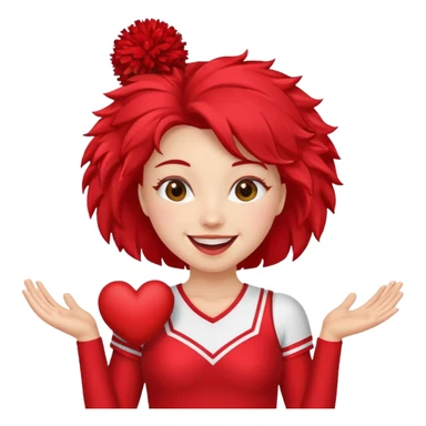 Cheerleader Pom pom heart sticker