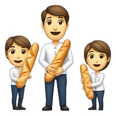 French people holding a baguette sticker