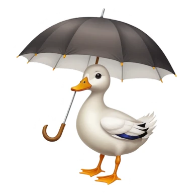 Duck holding white umbrella sticker