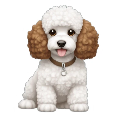 2 doga french poodle 1 white colour 1 canela brown color sticker