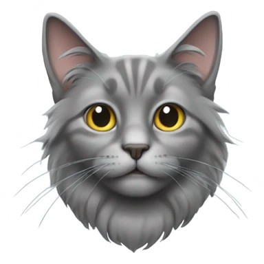 fold-eared long-haired gray cat sticker