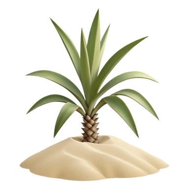 generate realistic detailed yucca in 3d style with sand  sticker