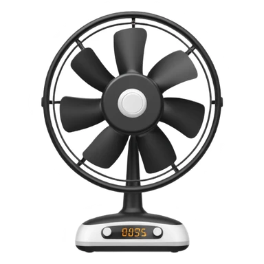 table electric fan, minimal details sticker
