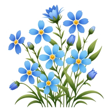 Mix of Light blue wildflowers, Pinterest sticker