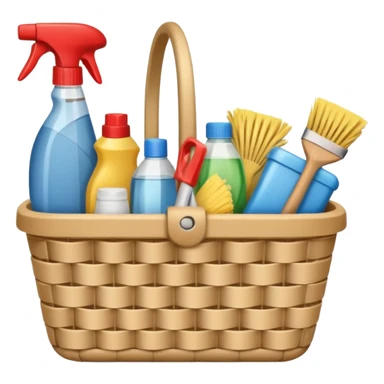 cleaning basket with nuteral color sticker