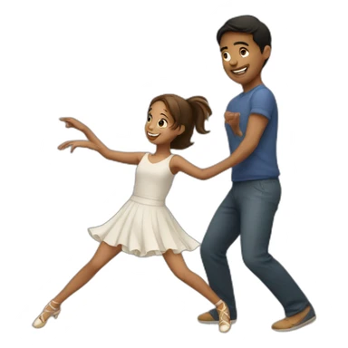 Girl dancing with a boy sticker