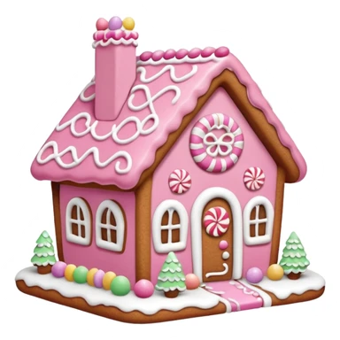 Cute pink gingerbread house sticker