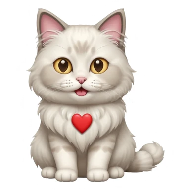 Full body ragdoll Cat with love heart eyes and mouth open sticker