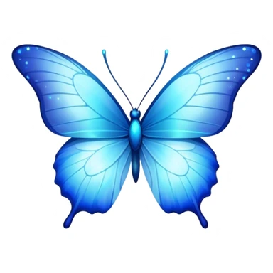 blue halo around blue butterfly with sparkles  sticker