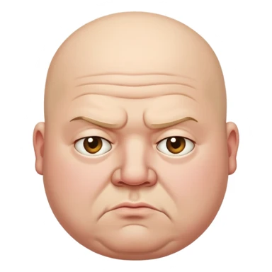 sad fat bald sticker