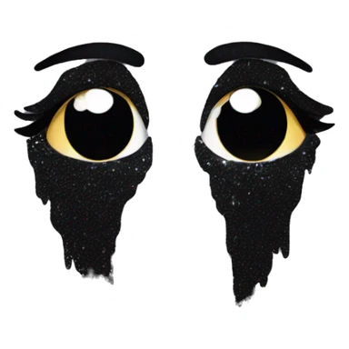 Black glittery tears sticker