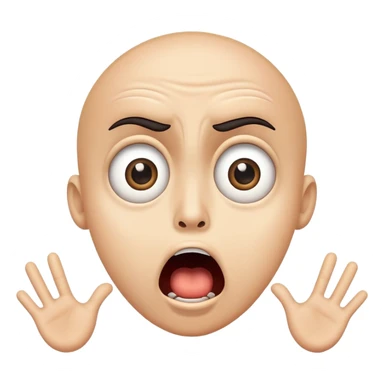 shocked face with wide eyes and open mouth, 'what the freak' reaction sticker