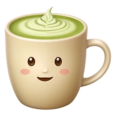 Matcha latte in realistic beige colored mug sticker
