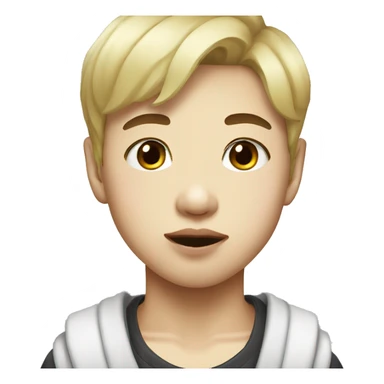 korean boy with big lips blonde  sticker