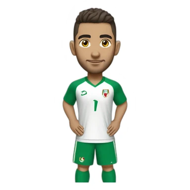 Zidan wearing algerian green football kit sticker