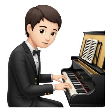 Practicing piano sticker