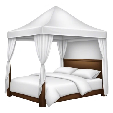 All white canopy hotel bed with white duvet sticker