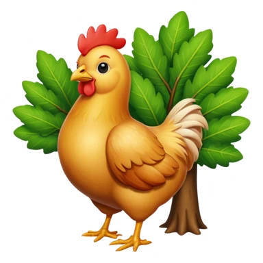 make the chicken bigger and remove the leaves from the tree sticker