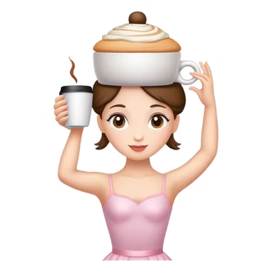 full size ballerina girl whose head is coffee cup sticker