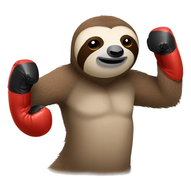 Sloth wearing boxing gloves sticker