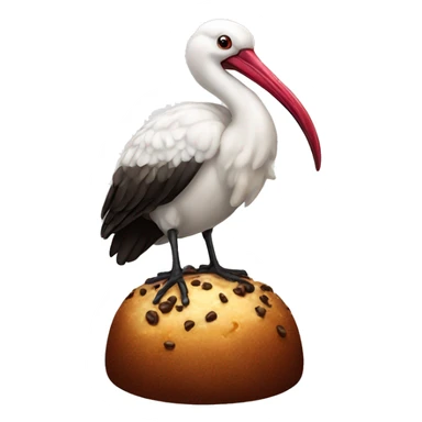 An Australian ibis standing on top of a Christmas pudding sticker