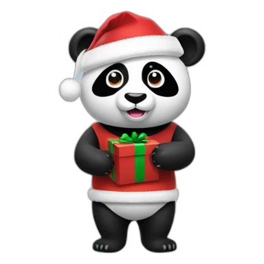 full body christmas panda in vr headset sticker