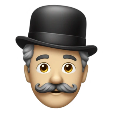 Charlie Chaplin sans chapeau avec une petite moustache carré sticker