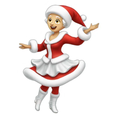 white mrs santa claus dancing sticker