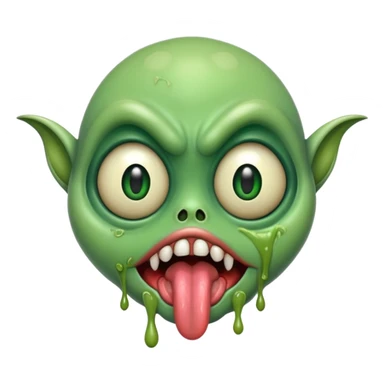 freaky alien with tongue out sticker