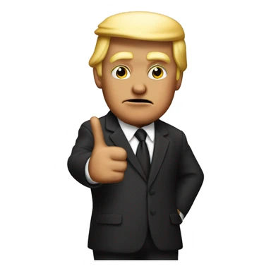 trump emoji doing gangster peace sign sticker