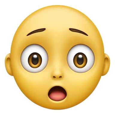 surprised face emoji with wide eyes, open mouth, yellow face sticker