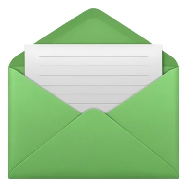 green envelope with letter in it sticker
