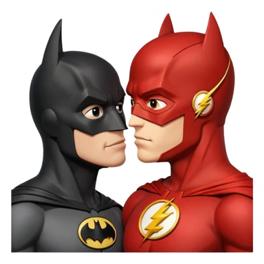 Batman and The Flash kiss sticker