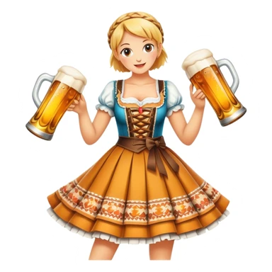 Cinematic Realistic Oktoberfest Pop Culture Emoji, depicting a vibrant celebration with beer, music, and traditional costumes rendered with dynamic textures and festive lighting. sticker
