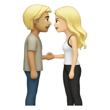 romantic outdoor couple kiss,, he has Black Hair, she has blonde Hair sticker