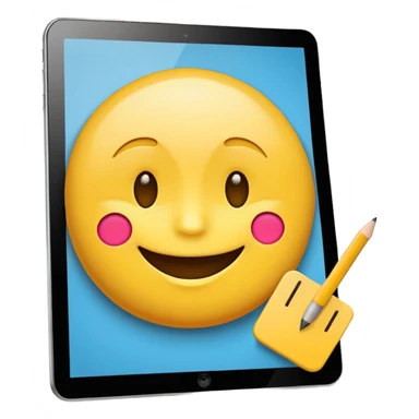 emoji drawing on tablet sticker