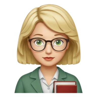 librarian teacher with short wavy blonde hair and green eyes sticker