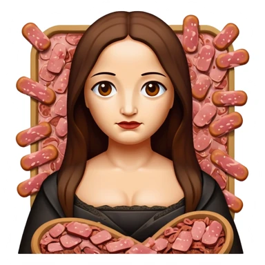 pop art monalisa SPAM meat slop portrait sticker